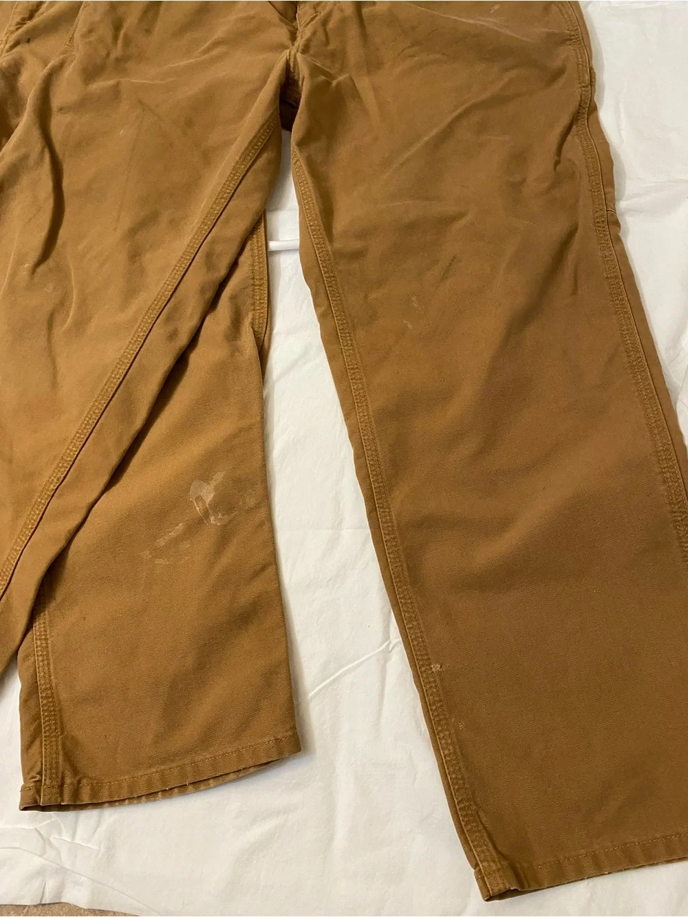 2 vintage Carhartt pants, fair condition Size 36 by 30 Some Stains and Flaws